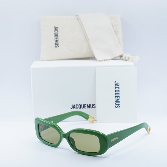 Jacquemus ROND CARRE JAC/11 C3 Rectangle Sunglasses - Jade Green/Green - Picture 9 of 12